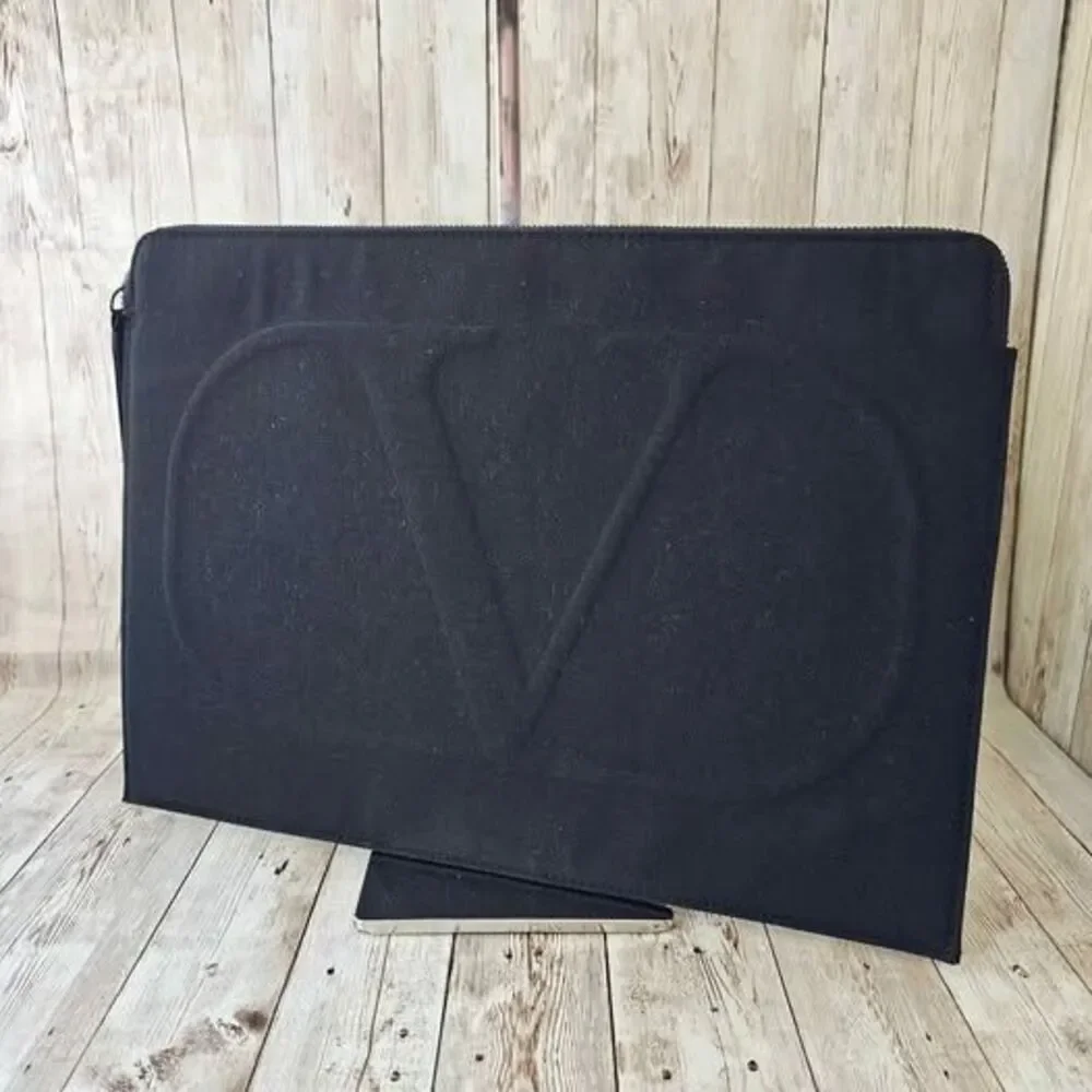 Valentino black large pouch laptop bag NWOT